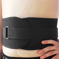 uxcell Black L Size Adjustable Waist Brace Belt Lumbar Support Posture Correction Strap