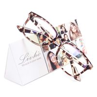Livhò Blue Light Blocking Computer Glasses,Tablet/Gaming/TV/Phones Glasses for Women Men,Anti Eyestrain Filter UV Glare & Reduce Headache Eyewear Fake Glasses LI8082 (Leopard)