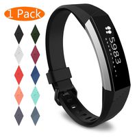 KingAcc Compatible Replacement Bands for Fitbit Alta HR, Fitbit Alta, Silicone Fitbit Alta HR Band Alta Band, Buckle Wristband Strap Women Men (1-Pack, Black, Small)