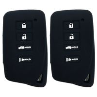 Ezzy Auto A Pair Black Silicone Rubber Key Fob Case Key Covers Key Jacket Skin Protector fit for Lexus
