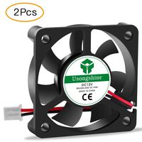 Usongshine 3D Printer Cooling Fan 50 x 50 x10mm 5010 DC 12V Cooling Fan with 2Pin Wire, 2 Packs of Mounting Screws (12V Pack of 2)