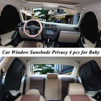 ZATOOTO Car Side Window Sun Shades - 4 Pcs Front Rear Magnetic Privacy SunShades Black Silver SUV Windshield Curtain for Baby Kids