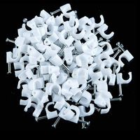 GCA 6mm Cable Clips, Cat6, Electrical Wire Cable Clip, White (100 pieces)