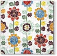 Retro Pattern Luncheon Napkins 40pcs 13"x13" Floral Colorful Pattern
