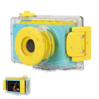 myFirst Waterproof Kids Camera Mini 8MP 1080P HD Camcorder with Free 16GB MicroSD Card Included and MicroSD Support Slot Video Taking Function and Preset Frames (Blue)