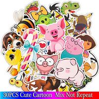 30PCS Cute Anime Pig Sticker Creative Decal Pattern Sticker for Children DIY Laptop Motorcycle Skateboard Guitar Luggage Sticker