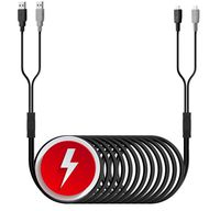 PS4 Controller Dual Charging Cable 10FT/3M , Hi-Speed Charge and Play Micro USB Cord for PlayStation 4 / Xbox One controllers, Charge 2 Controllers at the Same Time( Able to Sync the PS4 Controller)