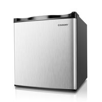 Euhomy Mini Freezer Countertop, Energy Star 1.1 Cubic Feet Single Door Compact Upright Freezer with Reversible Stainless Steel Door(Silver)