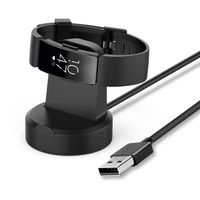 LANMU Charger for Fitbit Inspire, Charging Dock Cradle Charger for Fitbit Inspire/Inspire HR Smart Watch with Power Charging Cable Cord (Black)