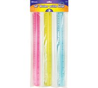 Bazic Ruler with Handle Grip, 12 Inches (30cm), 3 per Pack (Case of 144)