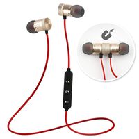 Bluetooth Earbuds - Waterproof Sport Earphones or Wireless Headphones for Running - Sweatproof Earbuds - Advanced Noise Canceling - Magnetic Necklace Secure Fir Design for Sports - Stereo Sound - Red