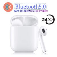 Bluetooth Headset Wireless Earbuds Bluetooth Headset Built-in HD Hands-free Microphone and 1000mAh Charging Box, Noise Reduction 3D Stereo,in-Ear Headphones For Apple Airpods Android/iphone