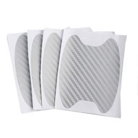 Emoly 12Pcs Universal 3D Carbon Fiber Car Door Handle Paint Scratch Protector Sticker Auto Door Handle Scratch Cover Guard Protective Film (Silver)