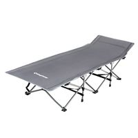KingCamp Strong Stable Folding Camping Bed Cot with Carry Bag, GRAY