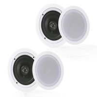 Pyle Pair 5.25" Flush Mount in-Wall in-Ceiling 2-Way Home Speaker System Spring Loaded Quick Connections Dual Polypropylene Cone Polymer Tweeter Stereo Sound 150 Watts (PDIC1651RD)