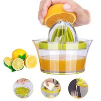 Citrus Lemon Orange Juicer, Manual Hand Squeezer with Built-in Measuring Cup and Grater 12OZ 4 in 1 Multi-function Manual Juicer with Multi-size Reamers, Egg Yolk Separator, Ginger Garlic Grater Green