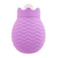 Small Rubber Hot Water Bottle with Cover for Home Office Travel(Purple)