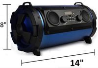 Large Powerful Portable Bluetooth Wireless Speaker. 20~30 Watt Big Loudspeaker. One of The Loudest Available with Peak of 100 Watt with Heavy Bass (Black & Blue)