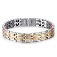 JYKOO Magnetic Therapy Bracelet for Men Women, Fashion Health Jewelry and Relieving Arthritis Pain Silver and Gold,T11