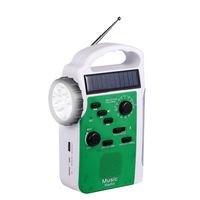 Emergency Radio with Solar and Crank, Portable Battery USB Recharging FM/AM Radio with Bluetooth Speakers LED Flashlight Camping Lantern 2300 mAh Power Bank Phone Charger MP3 Player Siren (Green)