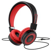 Kids Headphones,Besom i66 for Boys Girls Teens Children Toddler Stereo Adjustable Foldable Tangle-Free Cord 3.5mm Jack Wired Over-Ear Headset for iPad iPhone Computer MP3/4 Kindle Tablet (Red)