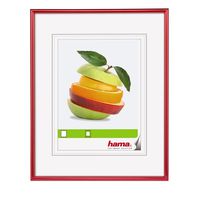 Hama Sevilla Picture Frame 13 x 18 cm with Mat 9 x 13 cm, Glass, Plastic Frame, Hung, red, 13 Aufhängen