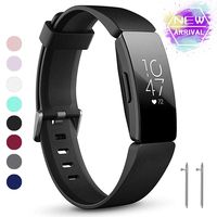 HQzon Compatible Bands/Clips Replacement for Fitbit Inspire & Fitbit Inspire HR Fitness Tracker, Made of Soft Comfortable Silicone（Band-Black-S）