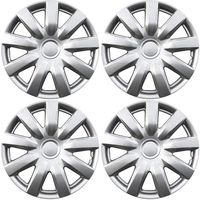 15 inch Hubcaps Best for 2004-2006 Toyota Camry - (Set of 4) Wheel Covers 15in Hub Caps Silver Rim Cover - Car Accessories for 15 inch Wheels - Snap On Hubcap, Auto Tire Replacement Exterior Cap