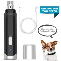 oneisall Dog Nail Grinder - Upgraded 2 Speed Quiet USB Rechargeable Professional Pet Nail Trimmer Paws Grooming & Smoothing Claw Care for Small Medium Large Dogs & Cats -Black