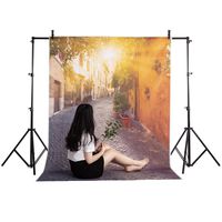 5x7FT Italy Alley Backdrop for Photography Old Town Narrow Street Background European Building Green Vine Sunset Scene Holiday Travel Kids Adult Photo Booth Shoot Studio Props
