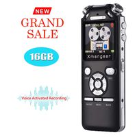 Voice Recorder by Xmangear 16G Digital Voice Activated IC Recorder for Lectures Meetings, Rechargeable MP3 USB Dictaphone