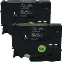 NEOUZA 2PK Compatible for Brother P-Touch Laminated TZe TZ Label Tape Cartridge 12mm x 8m (TZ-335 TZe-335 White on Black)