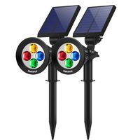 Nekteck 2 Pack Solar Light Outdoor, 2-in-1 Outdoor Solar Spotlights Powered Adjustable Wall Light Landscape Lighting, Bright and Dark Sensing, Auto On/Off for Yard, Pathway, Walkway, Garden, Driveway