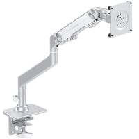 Bestand Premium Single Monitor Stand - Monitor Mount for LED LCD,Up to 17''-27'' Screen,Aluminum (Silver)