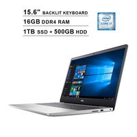 2020 Dell Inspiron 5000 15.6 Inch FHD 1080P Touchscreen Laptop, Intel Core i7-1065G7 up to 3.9GHz, Intel UHD Graphics, 16GB DDR4 RAM, 1TB SSD (Boot) + 500GB HDD, Backlit KB, HDMI, WiFi, Windows 10