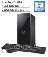 2019 Dell Inspiron 3670 Desktop, 9th Gen Intel Core i5-9400 Six-Core Processor, 16GB RAM, 256GB PCIe SSD, WiFi + Bluetooth, HDMI, VGA, Multi-Card Reader, DVD-RW, Windows 10