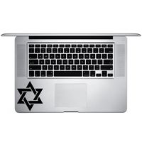 Star of David Jewish Star Seal of Solomon Vinyl Sticker Laptop Keyboard Inside Corner iPhone Cell Decal (3.5" Wide)