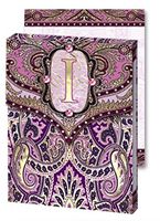 Punch Studio I Monogram Paisley 75-Page Mini Notepad - Magnetic Closure Jewel on tab