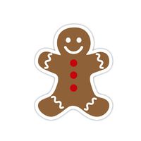 Gingerbread Man Christmas Sticker - Laptop Stickers - 3" Vinyl Decal - Laptop, Phone, Tablet Vinyl Decal Sticker