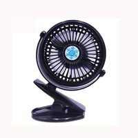 Transer Portable Mini Clip Fan Rechargeable Battery USB Desk Fan For Baby Stroller & Car (Black)