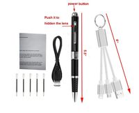 LemoCam 1080P Hidden Camera Pen, Spy Camera Pen +Free 16G Micro SD Card+Keychain Charging Cable+5 Ink Fills+Update Battery