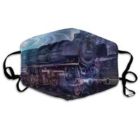 YUIOP Galaxy Retro Train Printed Mask Neutral Mask for Men and Women Polyester Dust-Proof Breathable Mask