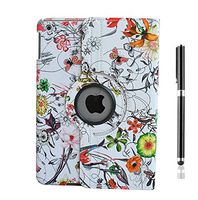 inShang iPad Air iPad 5 Case Cover Stand, Novelty Flower Pattern with Automatic Wake / Sleep, 360 degree rotating Case (iPad Air, Butterfly - pink)