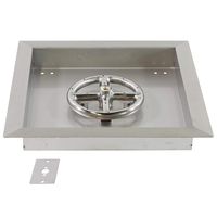Celestial Fire Glass 12" X 12" Stainless Steel Drop-in Fire Pit Pan w/ 6" Burner