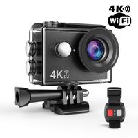 4K Action Camera 12MP Ultra HD Waterproof Sports Cam with Built-in WiFi 170 Degree Wide Angle Lens 2 Inch LCD Screen Plus 1050mAh Rechargeable Battery