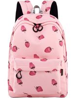 School Bookbags for Girls, Cute strawberry Backpack College Bags Daypack Travel Bag by Mygreen (Pink-Medium)