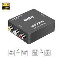 RCA to HDMI, MISOTT 1080P Mini RCA Composite CVBS AV to HDMI Converter Adapter, Supports 720P/1080P Output with USB Charge Cable for PS2 N64 Wii Laptop Xbox Roku TV STB VHS VCR Camera DVD, Black
