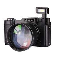 Andoer Digital Camera Vlogging Camcorder Full HD 1080P 24MP Video Camera 3.0 inch Rotatable LCD Screen Anti-Shake 4X Digital Zoom with Wide-Angle Lens UV Filter and Retractable Flashlight