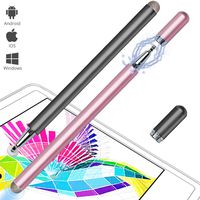 Stylus Pen anngrowy Disc Stylus Mesh Fiber Stylus Pens for Touch Screens Universal Capacitive Stylus for iPad Tablets Laptops Phones Pack of 2, Black Rosegold