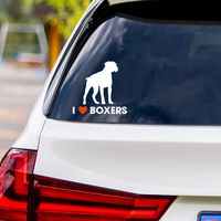I Love Boxers Vinyl Car Sticker Decal